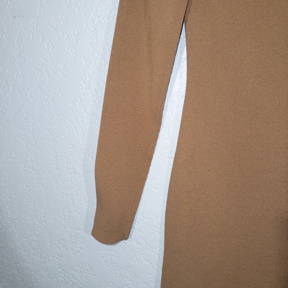 New Aritzia Babaton Camel Tan Rego Sculpt Knit‎ Dress Size Medium - Picture 3 of 8